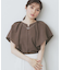 《7色展開/S-LLサイズ》フリルタックスリーブキーネックブラウス【吸水速乾/洗濯機可/イージーアイロン/抗ピル】