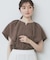 《7色展開/S-LLサイズ》フリルタックスリーブキーネックブラウス【吸水速乾/洗濯機可/イージーアイロン/抗ピル】