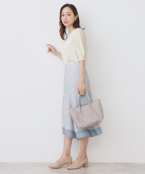 【専用】【新品未使用タグ付き】　yori コットンパフスリーブニット ピンク パフスリーブニット【洗濯機洗い可】｜インデックスの通販