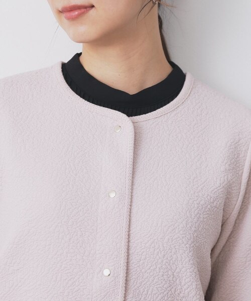 ZOY × BOB☆あったかブルゾン　白　36 ストレッチノーカラーブルゾン【洗濯機洗い可】｜インデックスの