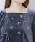 バックシャン小花刺繍ベロアトップス【洗濯機OK】