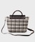 【2WAY】ラメツイードチェックコンビミドルハンドバッグ