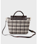 【2WAY】ラメツイードチェックコンビミドルハンドバッグ
