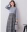 チェックラメジャカードニットワンピース