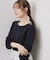 肩ボタンボートネックトップス【洗濯機OK】