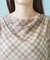 シアーチェックドレープネックトップス【洗濯機OK】