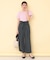 リボンベルト付カラーワイドパンツ【洗濯機OK】