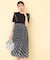 チェックプリーツドッキングニットワンピース【洗濯機OK】