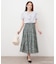 ◆【日比谷花壇コラボ】ニゲラ柄フレアスカート【防シワ/洗濯機OK】