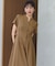 【接触冷感／吸水速乾／UVケア】リネンライクサイドベルトシャツワンピース《透け防止／洗濯機OK》