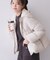 河田ダウンファー付きフードペプラムコート【洗濯機OK／静電気防止（裏地）／撥水／S-LL】