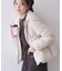 河田ダウンファー付きフードペプラムコート【洗濯機OK／静電気防止（裏地）／撥水／S-LL】