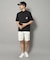 【新レーベル ADABAT NAVY】UVカット/接触冷感 ストレッチツイルハーフパンツ