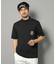 【新レーベル ADABAT NAVY】UVカット/吸水速乾 ポケット付モックネックT