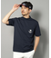 【新レーベル ADABAT NAVY】UVカット/吸水速乾 ポケット付モックネックT