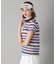 【新レーベル ADABAT NAVY】吸水速乾/接触冷感 マルチボーダーモックネックT