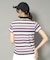 【新レーベル ADABAT NAVY】吸水速乾/接触冷感 マルチボーダーモックネックT