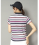 【新レーベル ADABAT NAVY】吸水速乾/接触冷感 マルチボーダーモックネックT