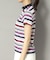 【新レーベル ADABAT NAVY】吸水速乾/接触冷感 マルチボーダーモックネックT