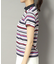 【新レーベル ADABAT NAVY】吸水速乾/接触冷感 マルチボーダーモックネックT