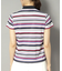【新レーベル ADABAT NAVY】吸水速乾/接触冷感 マルチボーダーモックネックT