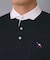 【新レーベル ADABAT NAVY】吸水速乾 サッカーストライプ長袖ポロシャツ