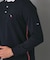 【新レーベル ADABAT NAVY】吸水速乾 サッカーストライプ長袖ポロシャツ