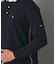 【新レーベル ADABAT NAVY】吸水速乾 サッカーストライプ長袖ポロシャツ