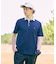 【新レーベル ADABAT NAVY】吸水速乾 サッカーストライプポロシャツ