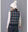 【ADABAT NAVY】【撥水】タータンチェック中綿ベスト