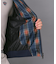 【新レーベル ADABAT NAVY】撥水 タータンチェックブルゾン