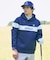 【新レーベル ADABAT NAVY】ブロッキングラインロゴフーディー