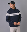 【新レーベル ADABAT NAVY】ブロッキングラインロゴフーディー