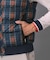 【新レーベル ADABAT NAVY】撥水 タータンチェック中綿ベスト