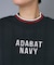 【ADABAT NAVY】ケーブルストライプ半袖モックニット
