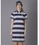 【ADABAT NAVY】ランダムボーダーポロえりワンピース