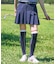 【ADABAT NAVY】接触冷感　ダブルクロスプリーツスカート