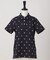 【ADABAT NAVY】モノグラムサッカー半袖ポロシャツ