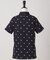 【ADABAT NAVY】モノグラムサッカー半袖ポロシャツ