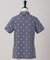 【ADABAT NAVY】モノグラムサッカー半袖ポロシャツ