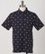 【ADABAT NAVY】モノグラムサッカー半袖ポロシャツ