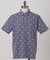 【ADABAT NAVY】モノグラムサッカー半袖ポロシャツ