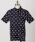 【ADABAT NAVY】モノグラムサッカー半袖ポロシャツ