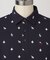 【ADABAT NAVY】モノグラムサッカー半袖ポロシャツ