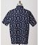 【ADABAT NAVY】シャダンモノグラムプリント半袖ポロシャツ