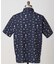 【ADABAT NAVY】シャダンモノグラムプリント半袖ポロシャツ
