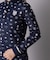 【ADABAT NAVY】シャダンモノグラム長袖ポロシャツ