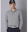 【ADABAT NAVY】トゥースチェックジャカード長袖ポロシャツ