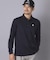 【ADABAT NAVY】トゥースチェックジャカード長袖ポロシャツ