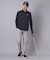 【ADABAT NAVY】トゥースチェックジャカード長袖ポロシャツ